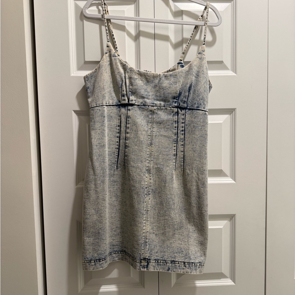 VICI Stylish Denim Dress with Spaghetti Straps